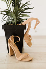 Load image into Gallery viewer, Tall Square Toe Block Heel Sandals - Taupe
