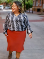 Load image into Gallery viewer, PLUS SIZE SNAKESKIN BLOUSE - Lovely Push Boutique
