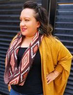Load image into Gallery viewer, DIAMOND PRINT INFINITY SCARF - ORANGE - Lovely Push Boutique
