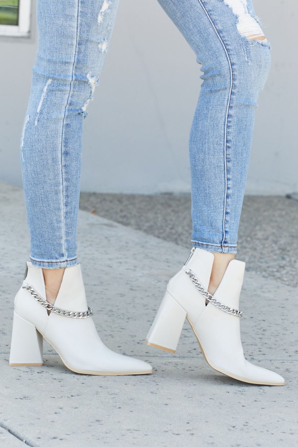 Chain Detail Ankle Booties
