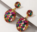 Load image into Gallery viewer, Earrings - Multicolor Gemstone Drop
