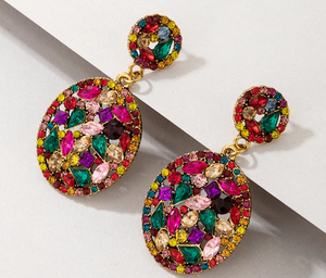 Earrings - Multicolor Gemstone Drop