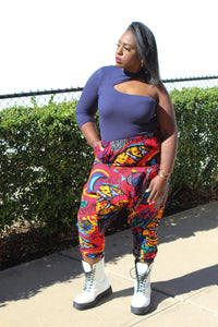 Pattern Harem Pants - Multicolor