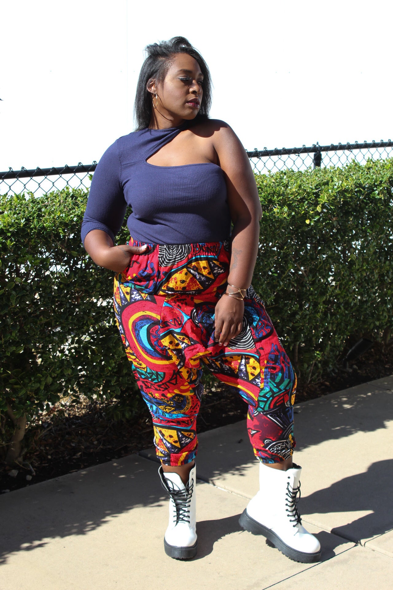 Pattern Harem Pants - Multicolor