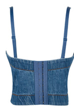 Load image into Gallery viewer, Distressed Denim Bustier
