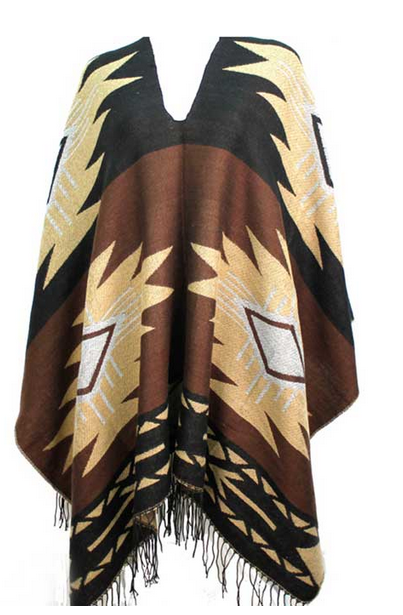 AZTEC PRINT PULLOVER SHAWL - Lovely Push Boutique