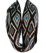 Load image into Gallery viewer, DIAMOND PRINT INFINITY SCARF - BLUE - Lovely Push Boutique
