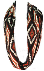 Load image into Gallery viewer, DIAMOND PRINT INFINITY SCARF - ORANGE - Lovely Push Boutique
