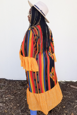 Load image into Gallery viewer, Colorful Print Ruffle Sleeve Kimono
