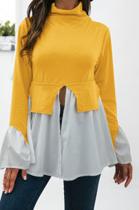 Color Block Patch Top