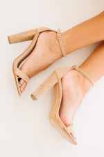 Load image into Gallery viewer, Tall Square Toe Block Heel Sandals - Taupe
