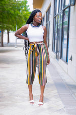 Load image into Gallery viewer, STRIPED PLEATED PANTS - Lovely Push Boutique

