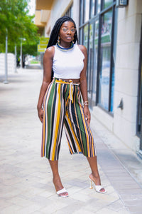 STRIPED PLEATED PANTS - Lovely Push Boutique