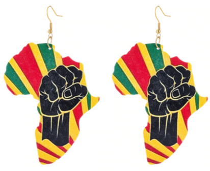 EARRINGS - BLM AFRICAN SHAPE - Lovely Push Boutique