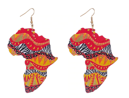 EARRINGS - MULTICOLOR ANIMAL PRINT AFRICAN SHAPE - Lovely Push Boutique