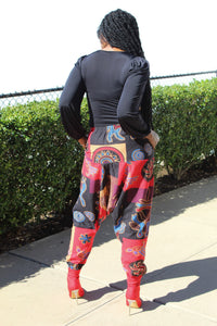 Pattern Harem Pants - Red