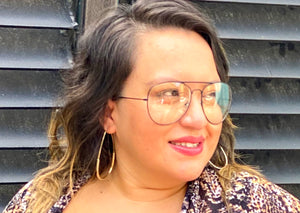 LARGE AVIATOR GLASSES - BLACK - Lovely Push Boutique