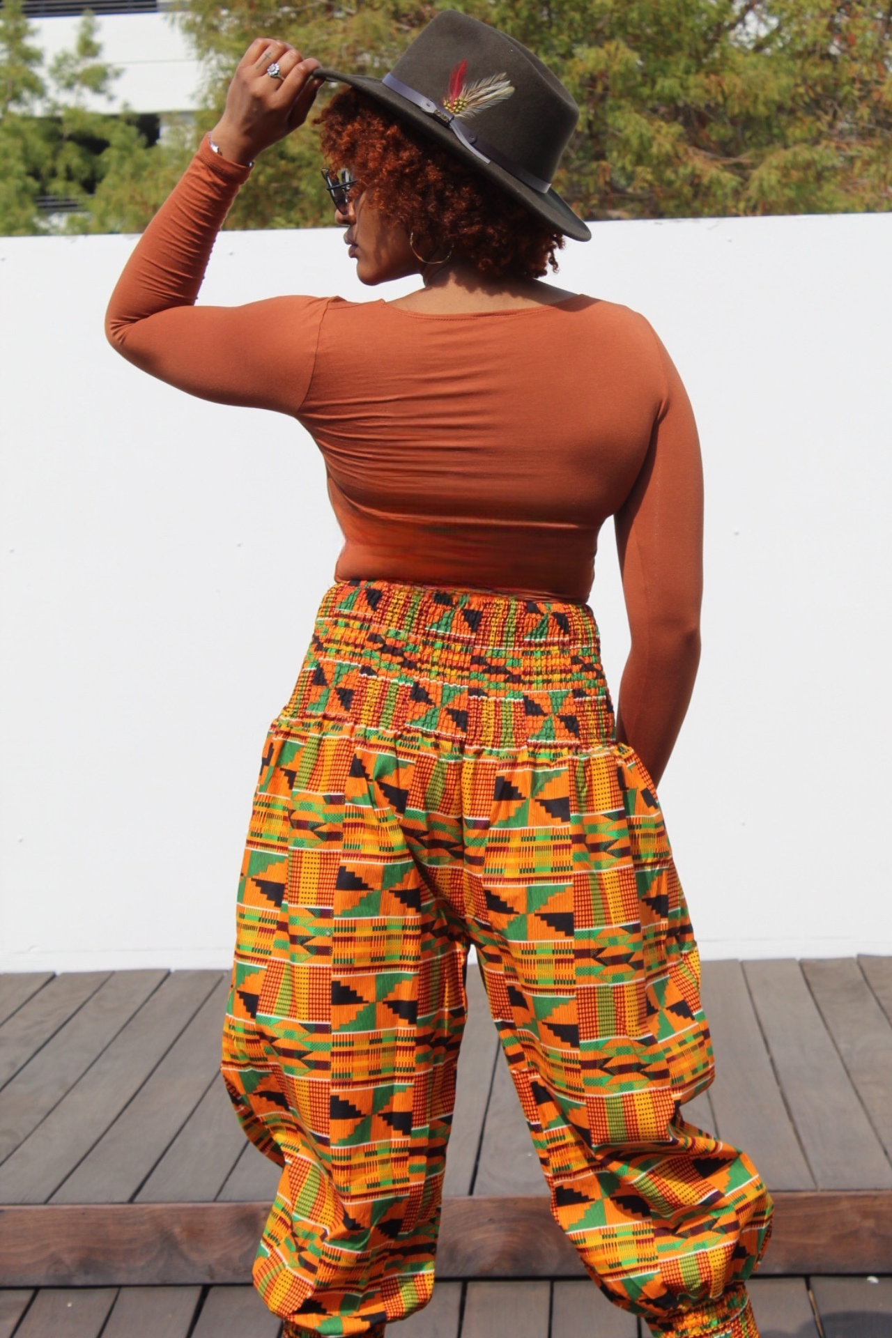 Dashiki Print Harem Pants - Tri Pattern