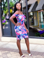 Load image into Gallery viewer, BODYCON FLORAL PRINT DRESS - Lovely Push Boutique
