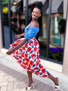 FLORAL PRINT MAXI SKIRT - Lovely Push Boutique