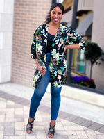 Load image into Gallery viewer, FLORAL BELL SLEEVED KIMONO - Lovely Push Boutique
