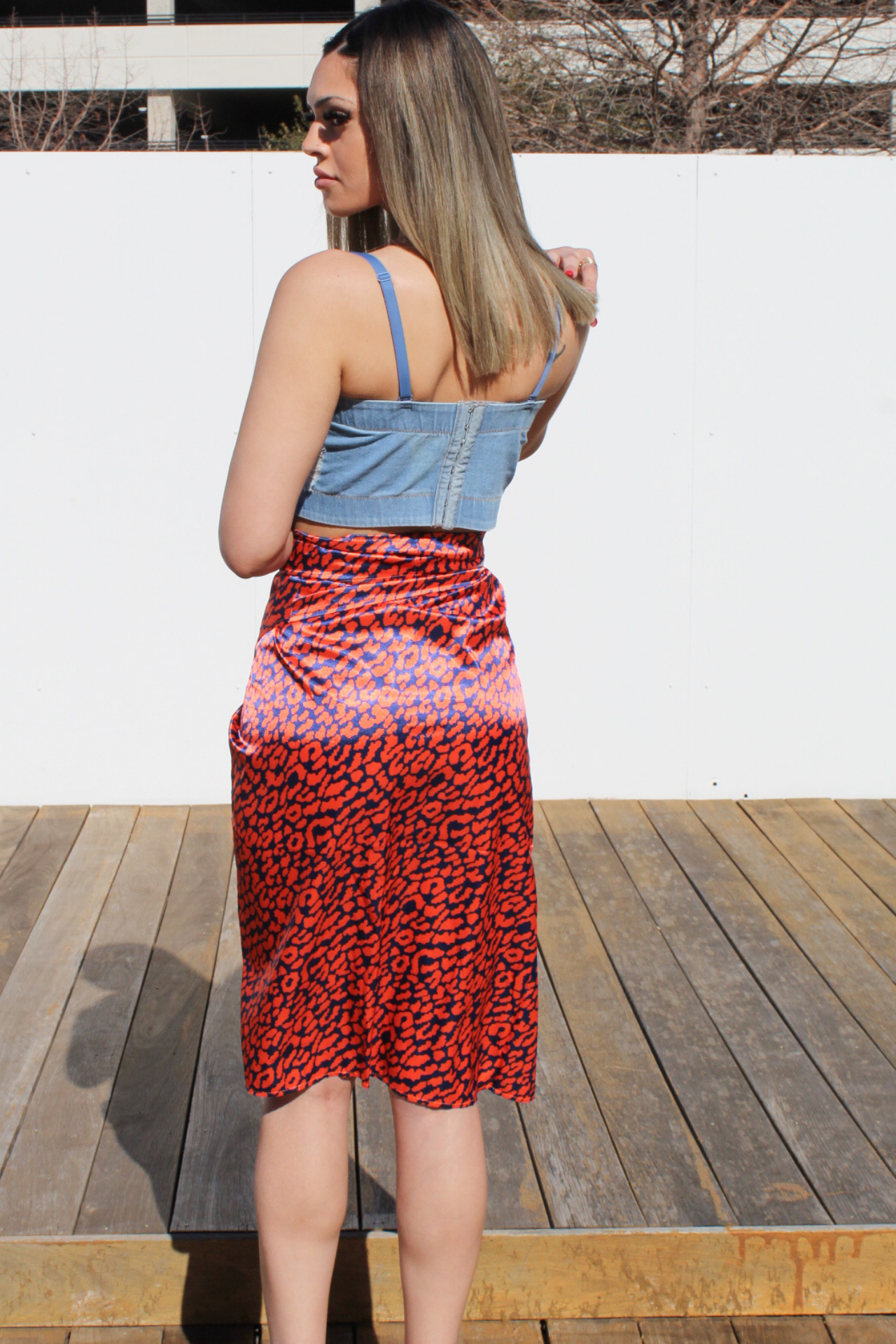 High Waist Leopard Print Wrap Skirt