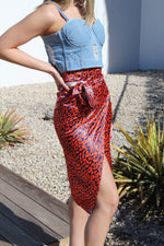 Load image into Gallery viewer, High Waist Leopard Print Wrap Skirt
