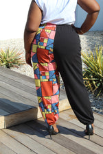 Load image into Gallery viewer, Plus Size Geo Print Spliced Joggers
