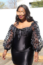 Load image into Gallery viewer, Plus Size Mesh Puff Sleeve Dress

