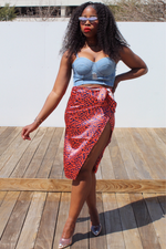 Load image into Gallery viewer, High Waist Leopard Print Wrap Skirt
