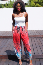 Load image into Gallery viewer, Multi Pattern Palazzo Pants - Red
