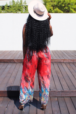 Load image into Gallery viewer, Multi Pattern Palazzo Pants - Red
