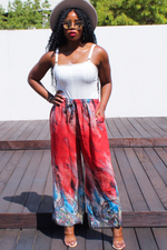 Load image into Gallery viewer, Multi Pattern Palazzo Pants - Red
