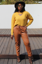 Load image into Gallery viewer, Cutout Rib-Knit Sweater
