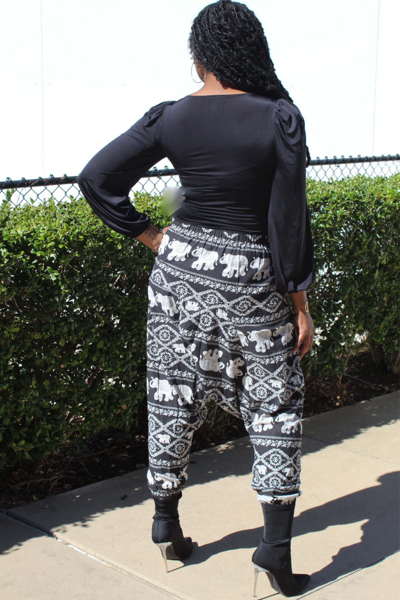 Pattern Harem Pants - White Elephants