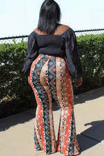 Load image into Gallery viewer, Plus Size Aztec Print Bell Bottoms
