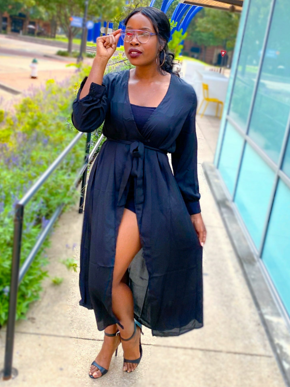 LONG OPEN FRONT DRESS - Lovely Push Boutique