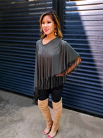 Load image into Gallery viewer, CONVERTIBLE FRINGE PONCHO - Lovely Push Boutique
