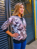 Load image into Gallery viewer, FLORAL BOMBER JACKET - Lovely Push Boutique
