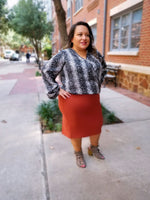 Load image into Gallery viewer, PLUS SIZE PENCIL SKIRT - Lovely Push Boutique
