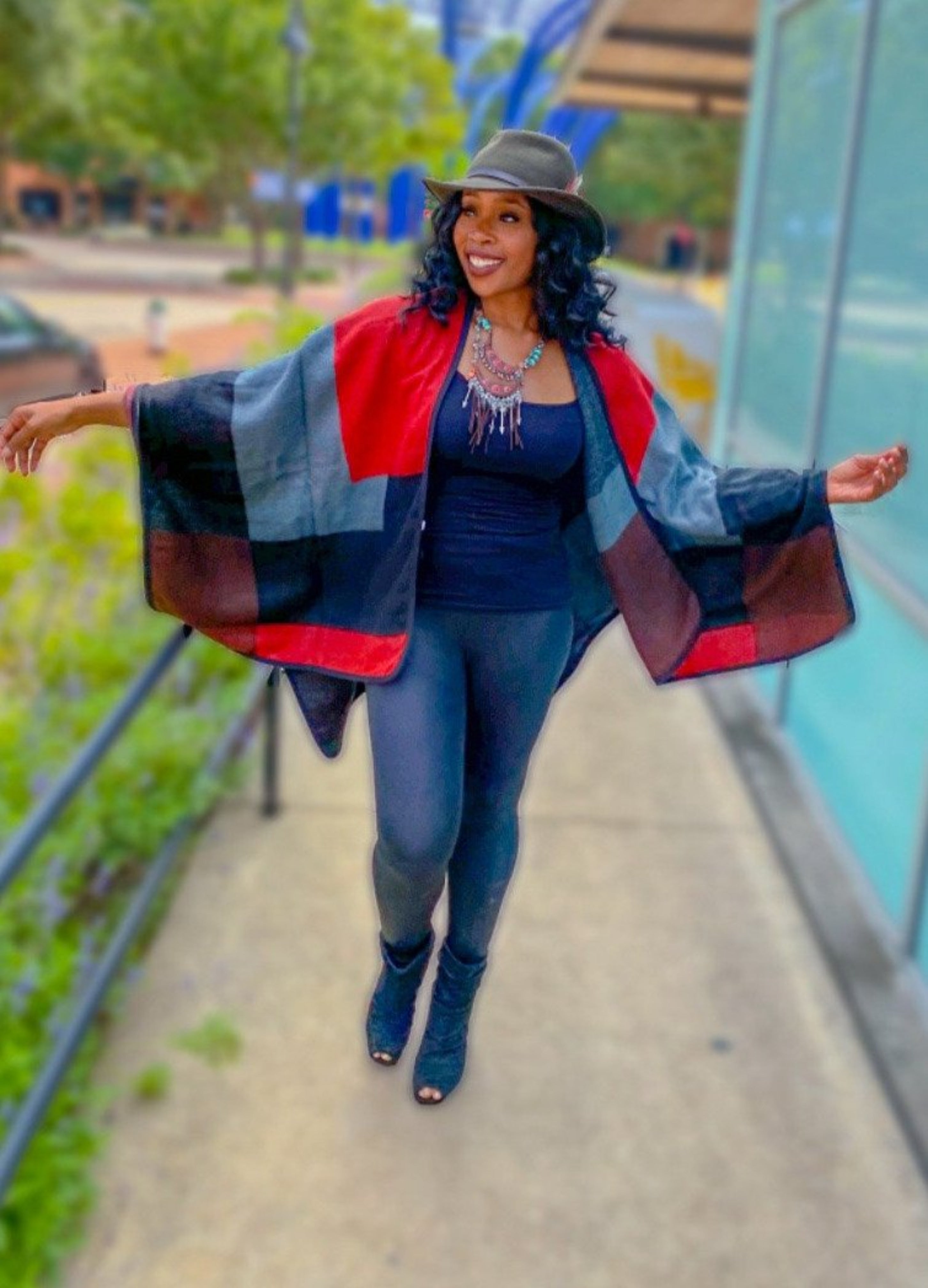 COLOR BLOCK OPEN SHAWL - Lovely Push Boutique