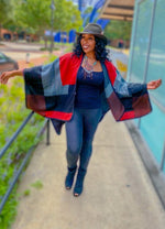 Load image into Gallery viewer, COLOR BLOCK OPEN SHAWL - Lovely Push Boutique
