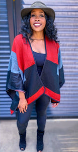 COLOR BLOCK OPEN SHAWL - Lovely Push Boutique