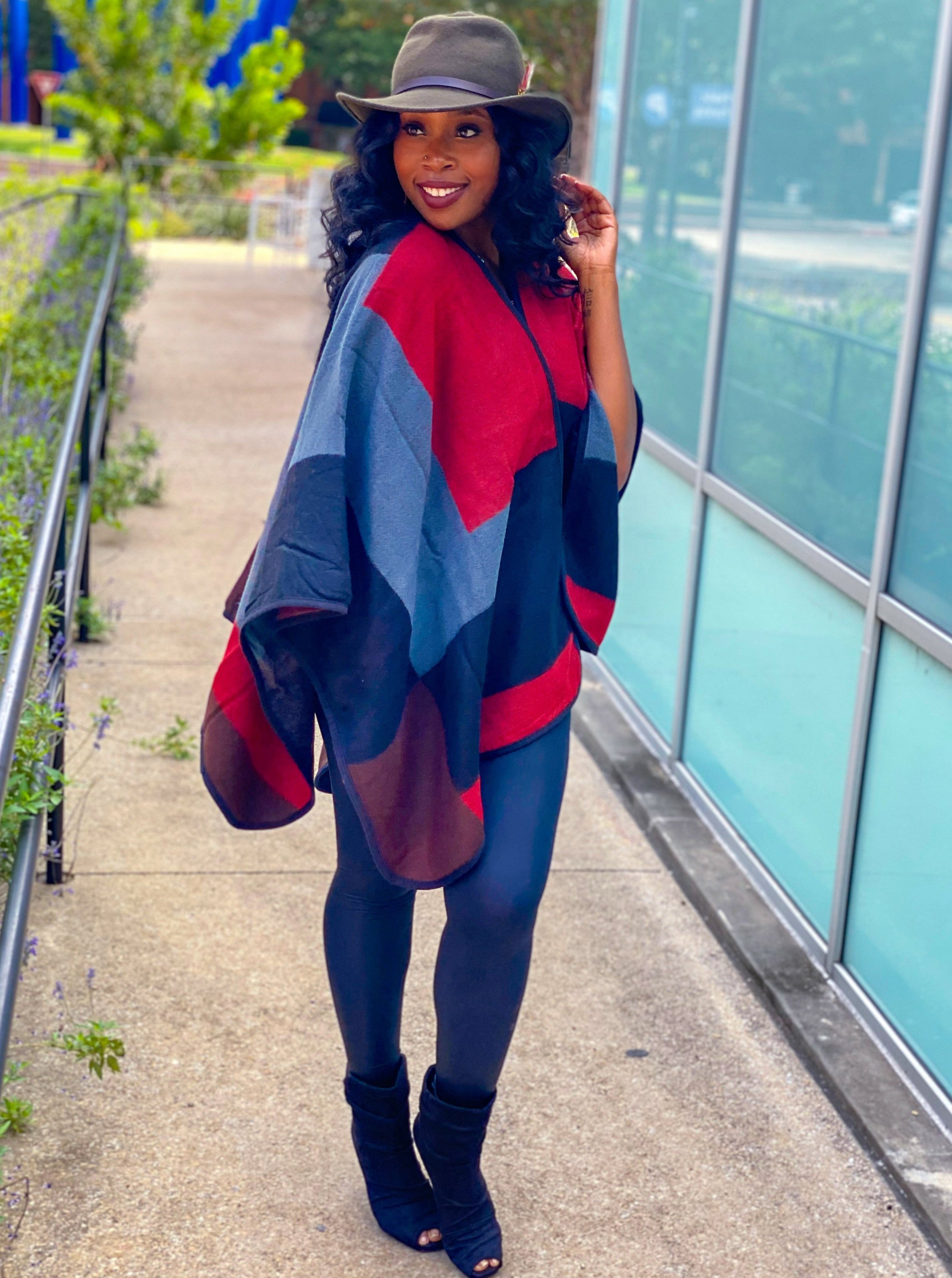 COLOR BLOCK OPEN SHAWL - Lovely Push Boutique