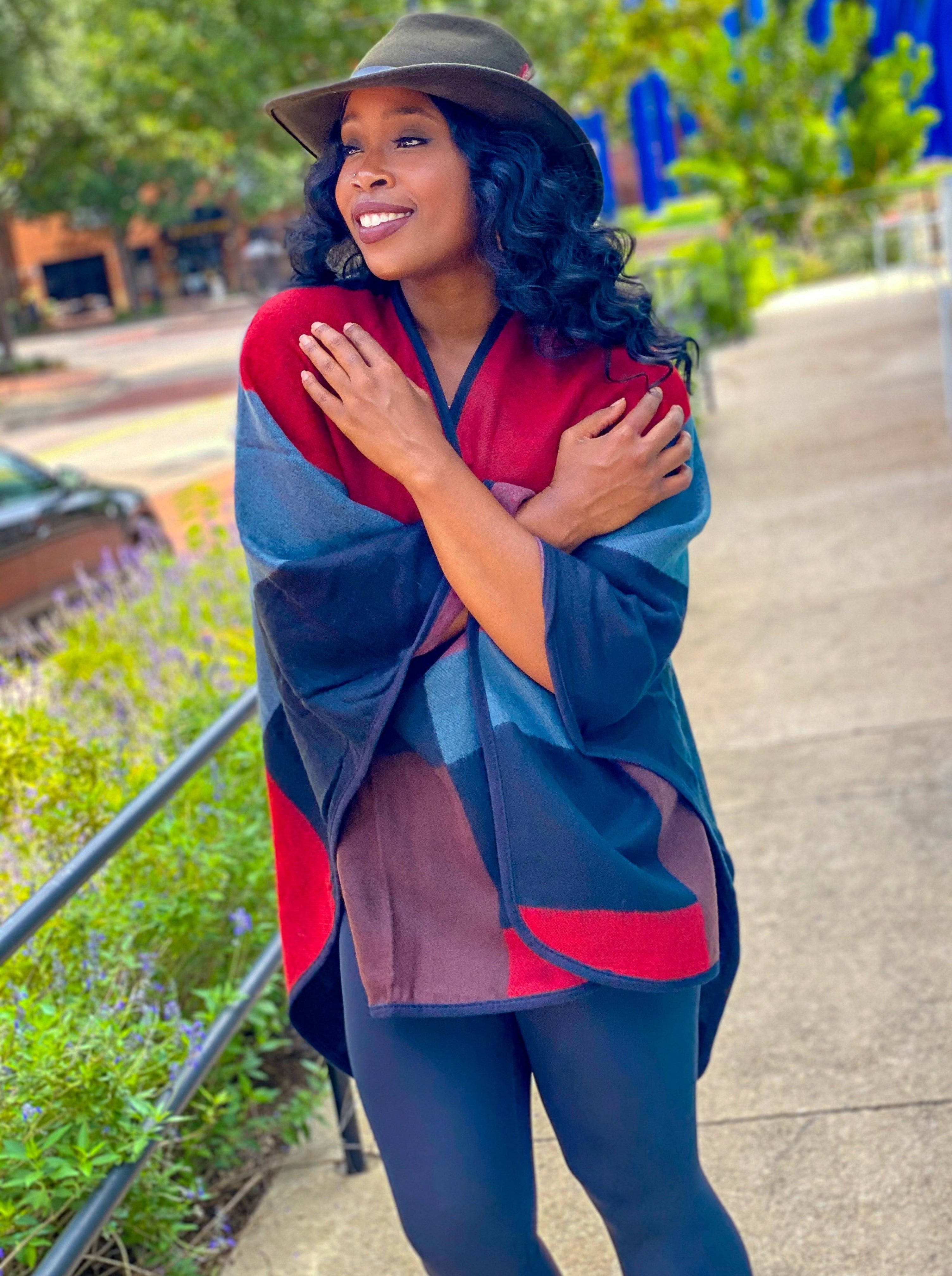 COLOR BLOCK OPEN SHAWL - Lovely Push Boutique