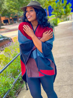Load image into Gallery viewer, COLOR BLOCK OPEN SHAWL - Lovely Push Boutique

