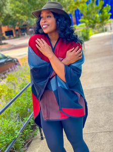 COLOR BLOCK OPEN SHAWL - Lovely Push Boutique
