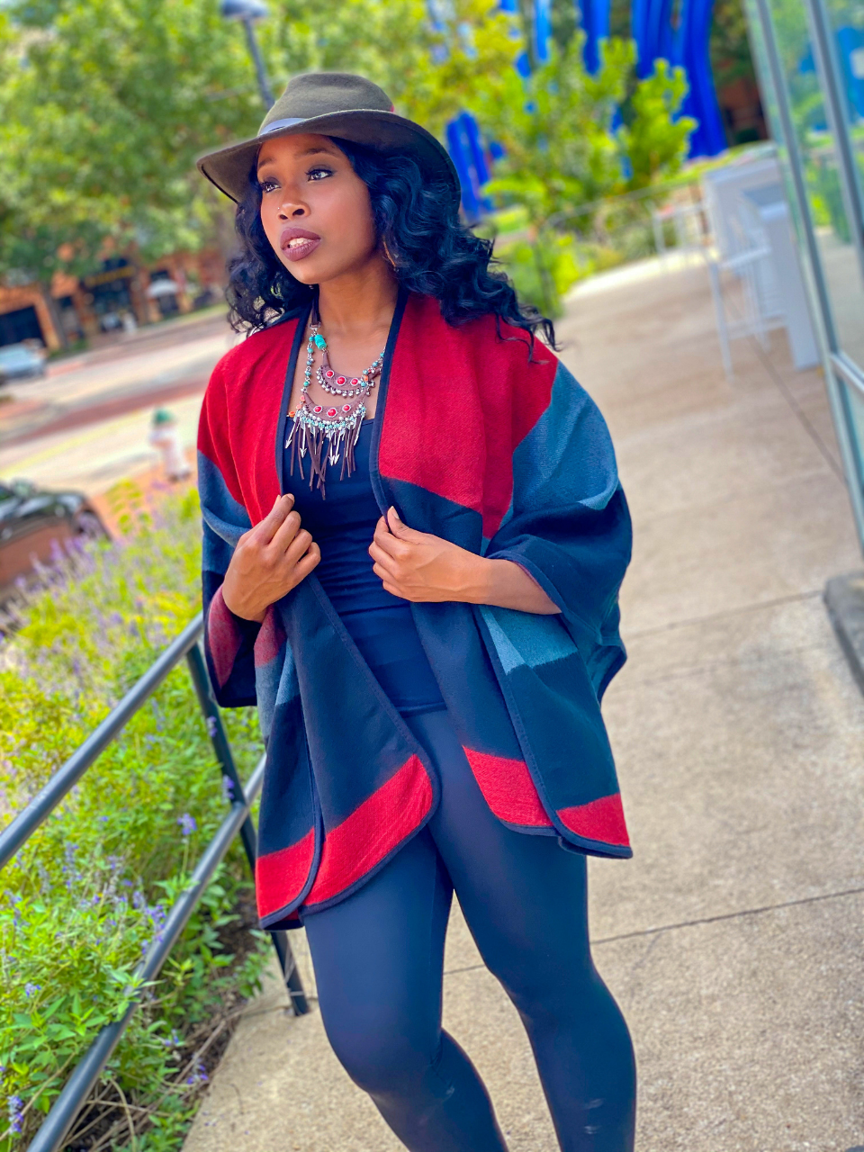 COLOR BLOCK OPEN SHAWL - Lovely Push Boutique