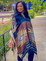 Load image into Gallery viewer, AZTEC PRINT PULLOVER SHAWL - Lovely Push Boutique
