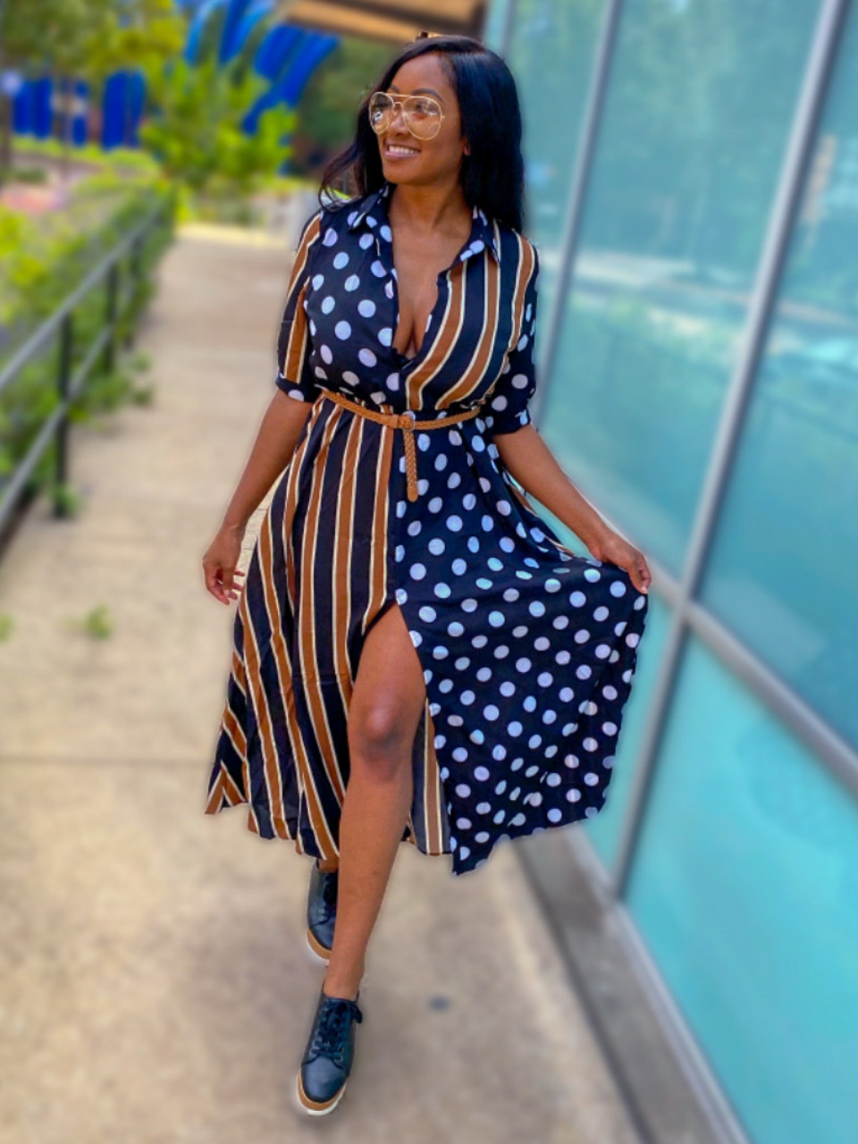 POLKA DOT/STRIPE DRESS - Lovely Push Boutique